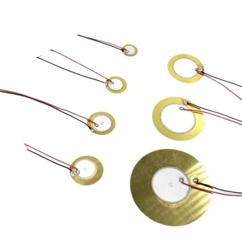 10pcs 12/15/18/20/27/35MM/50MM Buzze Piezoelectric Piezo Ceramic Copper Sheet Sounder Sensor Trigger Drum Disc with Copper Wire(18MM) in Saudi Arabia