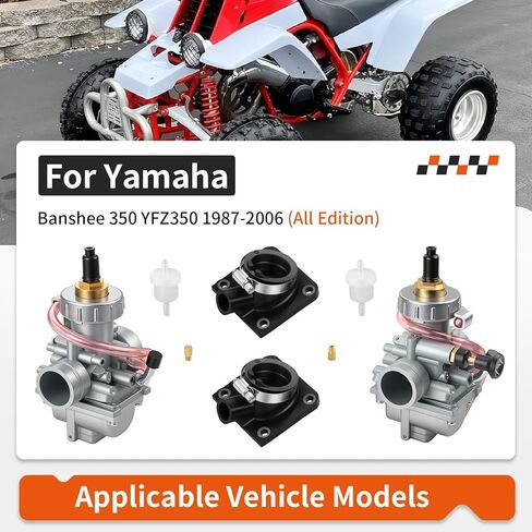 Carburetor Carb + Intake Manifold Boot For Yamaha Banshee 350 YFZ350 1987-2006 2GU-14101-01-00 in Saudi Arabia