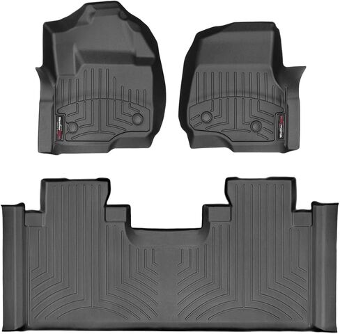 Weathertech Custom Fit FloorLiners for Ford Super Duty, Super Duty, Super Duty - 1st & 2nd Row (4410511V-446975), Black in Saudi Arabia