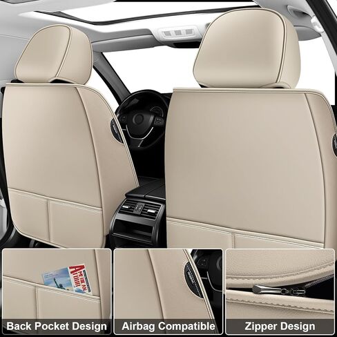 Honda Pilot Seat Covers 2016-2025 Full Set-Standard Custom Fit Breathable Comfortable Waterproof Leather Seat Protector,Easy Clean,Durable Interior Protection(Black Red) in Saudi Arabia
