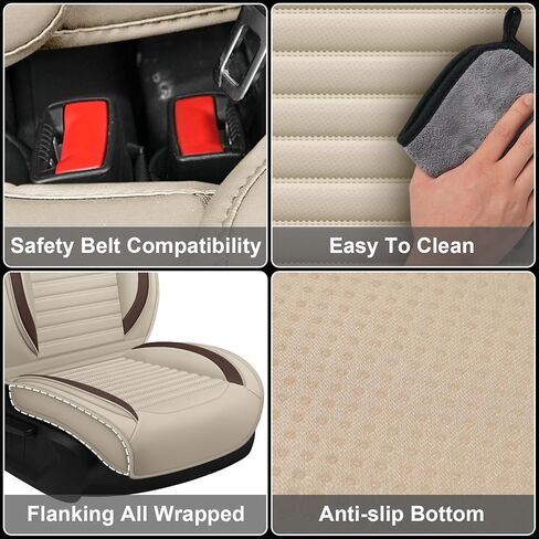 Honda Pilot Seat Covers 2016-2025 Full Set-Standard Custom Fit Breathable Comfortable Waterproof Leather Seat Protector,Easy Clean,Durable Interior Protection(Black Red) in Saudi Arabia