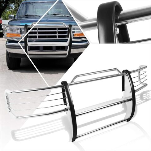 متوافق مع Ford F150-F350/Bronco 92-97 واقي حماية شبكة المصد الأمامي، كروم in Saudi Arabia