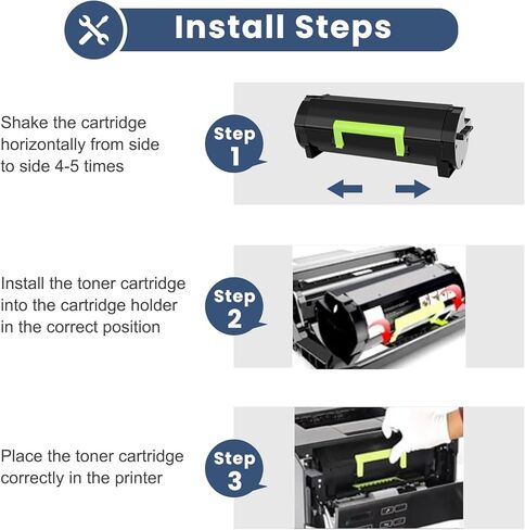 خرطوشة حبر سوداء 501H 50F1H00 متوافقة مع Lexmark 50F1H00 50F1000 لطابعة MS310 MS310dn MS312 MS312dn MS315 MS315dn MS410 MS410dn MS415 MS415dn MS510 MS510dn MS610 MS610dn (عبوتان) in Kuwait