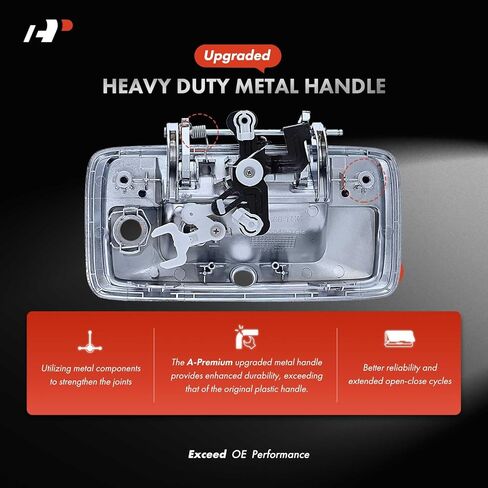 A-Premium Upgraded Metal Tailgate Handle Liftgate Latch Handle with Camera Hole & Keyhole Compatible with Chevrolet Silverado 1500, Silverado 2500 HD & GMC Sierra 1500, Sierra 3500 HD, Chrome in Saudi Arabia