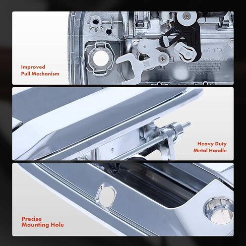A-Premium Upgraded Metal Tailgate Handle Liftgate Latch Handle with Camera Hole & Keyhole Compatible with Chevrolet Silverado 1500, Silverado 2500 HD & GMC Sierra 1500, Sierra 3500 HD, Chrome in Saudi Arabia