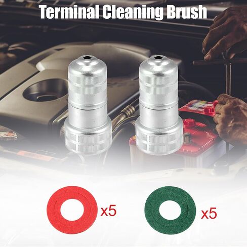X AUTOHAUX 2pcs Car Battery Terminal Cleaning Brush Cleaner Accessories with 10pcs Anti Corrosion Fiber Washers Protector in Saudi Arabia