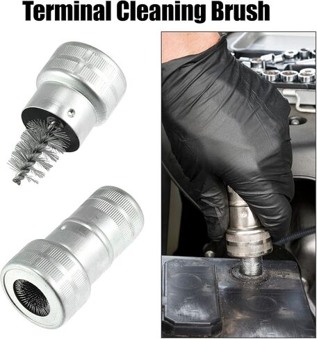 X AUTOHAUX 2pcs Car Battery Terminal Cleaning Brush Cleaner Accessories with 10pcs Anti Corrosion Fiber Washers Protector in Saudi Arabia
