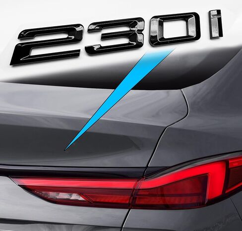 230i خلفي لامع أسود ثلاثي الأبعاد غطاء صندوق السيارة شارة السيارة شعار رقم الملصق لسيارات BMW 2 Series مع دعم لاصق in Saudi Arabia