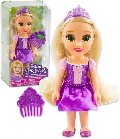 Disney Princess Rapunzel Doll and Comb Set - 4 Pc Tangled Gift Set with Rapunzel Doll for Girls, Stickers, and More Princess Toys for Kids in Saudi Arabia