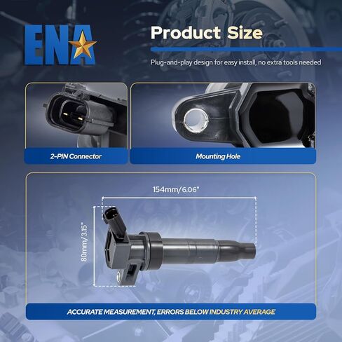 ENA Set of 8 Ignition Coil Pack Compatible with Hyundai Kia Equus Genesis Coupe Santa Fe Sonata Tucson Borrego Forte K900 Optima Rondo Sorento 2.0L 2.4L 4.6L 5.0L L4 V8 Coils for UF611 C1667 in Saudi Arabia