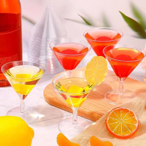 100 Packs Clear Plastic Martini Glasses 2oz Disposable Cocktail Glasses Mini Dessert Cups Shooter Shot Glasses for Parties Wedding Events, Cocktails Parties in Saudi Arabia