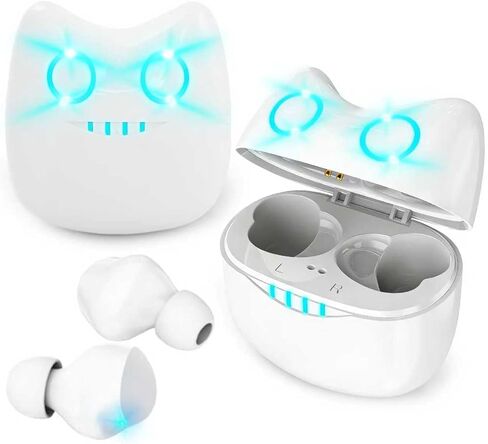 Kids Wireless Earbuds Cute Cartoon Bluetooth in-Ear Headphones Stereo Headphones Microphone Noise Canceling Touch Control 30 Hours Playtime, Suitable as Various (Little Devil) in Kuwait