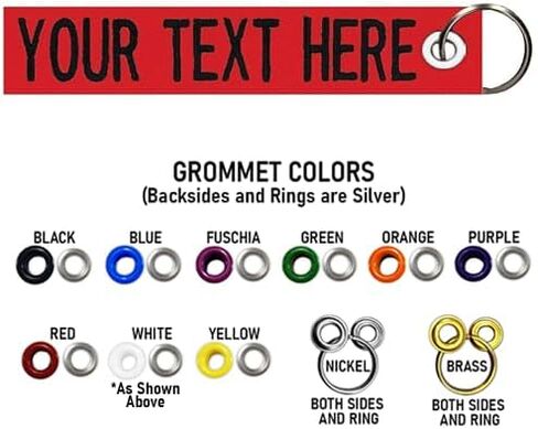 Custom Name Tape Material Grommeted Crate/Luggage Tags Available in 2 Sizes, Over 50 Fabrics to Choose! Made in The USA. Ships Under 24 Hrs. Red Fabric in Saudi Arabia
