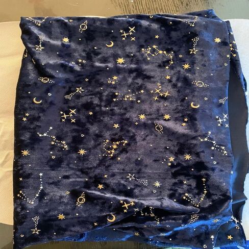 63" Wide Stretch Velvet Fabric Soft Shiny Starry Moon Pattern Diamond Velvet Fabric Handicraft Cloth Fabric for DIY Sewing, Upholstery, Apparel, Costume, Craft(Size:1Yards,Color:Blue) in Saudi Arabia