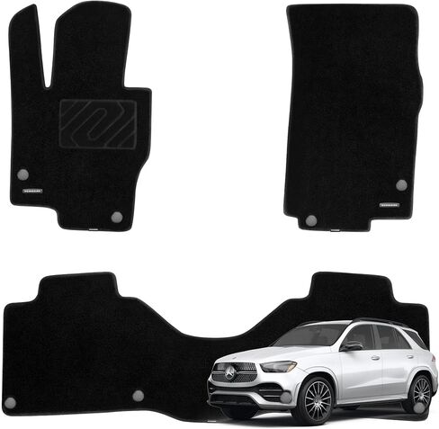 سجادات أرضية سجاد فائقة الجودة من WENNEBIRD لسيارة Mercedes-Benz GLE-Class (V167) (ليست للسيارات الهجينة والكوبيه)، 0.5 بوصة سميكة للغاية، تقلل الضوضاء، مقاومة للماء في جميع الأحوال الجوية ومضادة للانزلاق - مجموعة من 3 قطع in Kuwait