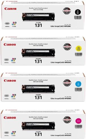 مجموعة خراطيش حبر كانون CRG-131 ذات 4 ألوان، 6269B001AA، 6270B001AA، 6271B001AA، 6272B001AA in Saudi Arabia