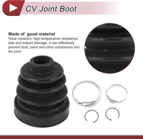 1 Set CV Joint Boot Kit for Honda CR-V 2012-2014 Inner Constant Velocity Joint Boot W/Clamps No.44017T0AA00 Black Rubber in Saudi Arabia