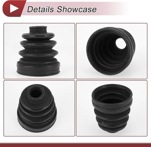 1 Set CV Joint Boot Kit for Honda CR-V 2012-2014 Inner Constant Velocity Joint Boot W/Clamps No.44017T0AA00 Black Rubber in Saudi Arabia