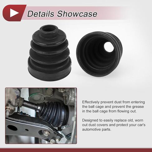 1 Set CV Joint Boot Kit for Honda CR-V 2012-2014 Inner Constant Velocity Joint Boot W/Clamps No.44017T0AA00 Black Rubber in Saudi Arabia