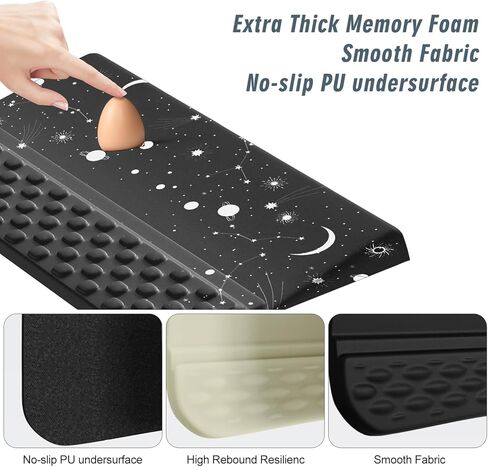 Wrist Rest with Keyboard Stand, Computer Wrist Support Pad,Ergonomic Tilted Keyboard Holder, Soft Memory Foam Desk Cushion, Palm Hand Typing for Office Home School (Starry Sky) in Saudi Arabia