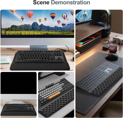 مسند معصم مع حامل لوحة مفاتيح، وسادة دعم معصم الكمبيوتر، حامل لوحة مفاتيح مائل مريح، وسادة مكتب ناعمة من إسفنج الذاكرة، كتابة يد راحة اليد للمكتب والمنزل والمدرسة (سماء مرصعة بالنجوم) in Kuwait