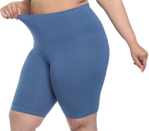 VOGUEMAX Women's Plus Size Short Leggings Stretchy Slip Shorts Mid Thigh Lightweight Pants in Kuwait