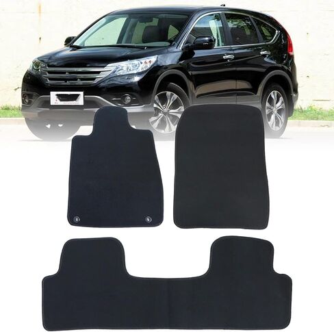 GXARTS 3 PCS Front and Rear Velour Floor Mats Carpet Black Replacement Compatible with Honda CRV CR-V 2012 2013 2014 2015 2016 Anti- Slip in Saudi Arabia
