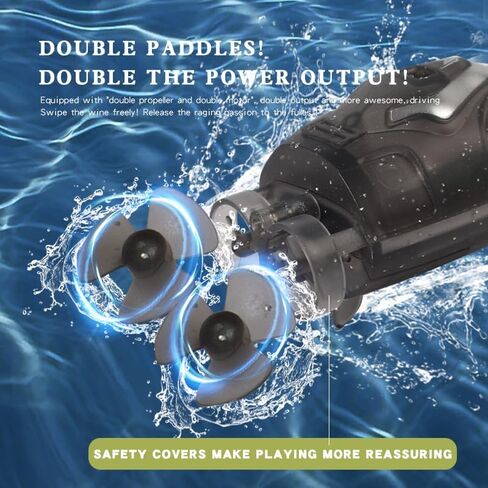 قارب RC صغير، قوارب RC لطيفة بسرعة 10 كيلو في الساعة مع بطارية 100 مللي أمبير في الساعة، محرك مزدوج، ضوء LED، متعة في حمام السباحة/حوض الاستحمام/حوض الغسيل/البحيرة. in Kuwait