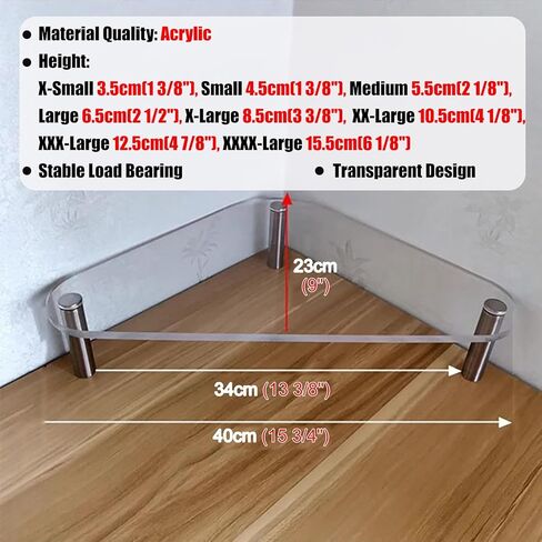 Corner Monitor Stand Acrylic Monitor Stand Riser/Clear Laptop Stand, Triangle Desktop Holder Rack for Desktop Organizer, Arc Computer Storage Stand with Steels Leg(XXX-Large) in Saudi Arabia