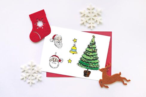 Merry Christmas Clear Stamps for Card Making and Photo Album Decorations, Elk Santa Words Transparent Silicone Clear Stamps for Crafting and DIY Scrapbooking in Saudi Arabia