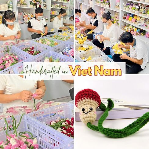 Crochet Mushroom Bookmark – Handmade Knitted Page Marker, Cute Gift for Book Lovers & Teachers, Cottagecore Desk Décor, Curtain Tiebacks (Red) in Saudi Arabia