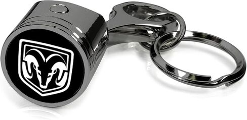 iPick Image for RAM head Logo Black-Chrome Finish Engine Piston and Rod Metal Key Chain Keychain, Official Licensed in Saudi Arabia
