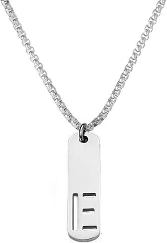 Initial Pendant Necklaces for Men | Stainless Steel Chain Letter Necklaces Meaningful Gifts for Men Him Boyfriend in Saudi Arabia