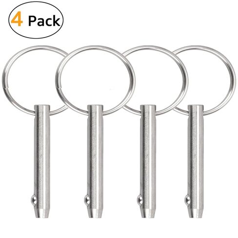 2 PCS Marine 316 Stainless Steel Quick Release Pin Bimini Top Pin, Diameter 1/4"(6.3 mm), Overall Length 2.56"(65 mm), Usable Length 2"（51 mm) in Saudi Arabia