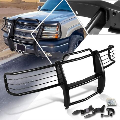 Compatible with Chevy Silverado 1500 2500 HD/3500 01-07 Bumper Brush Grille Guard Protector,Black in Saudi Arabia