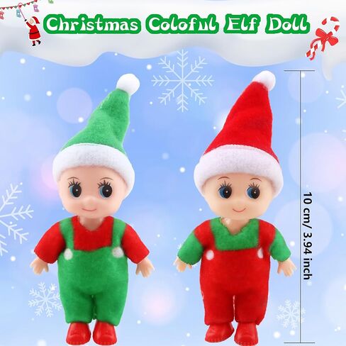 10 Pack Tiny Christmas Elf Dolls Miniature Elf Baby Accessories Dolls Small Xmas Elves for Christmas New Year Stocking Stuffer Party Decoration, 2 Styles in Kuwait