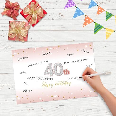 HOMANGA 40th Birthday Card for Women Her, Back in 1986 Card with Envelope, 40th Birthday Gifts for Women, Mom, Wife, Sister, Daughter (Rose Gold) in Saudi Arabia