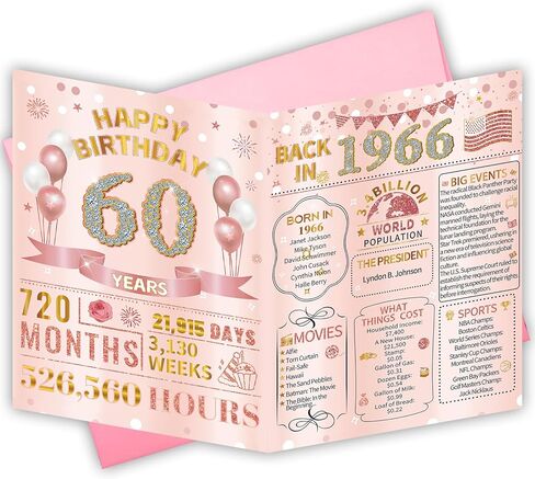 HOMANGA 40th Birthday Card for Women Her, Back in 1986 Card with Envelope, 40th Birthday Gifts for Women, Mom, Wife, Sister, Daughter (Rose Gold) in Saudi Arabia