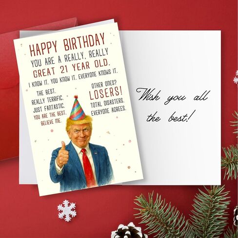 Funny Card for 21 Year Old, 21st Birthday Gifts for Her Him, Cards for Men Women, Birthday Decorations for Christmas, Mothers Day, Gifts for Girl, Daughter, Son, Niece, Nephew, Premium Quality in Saudi Arabia