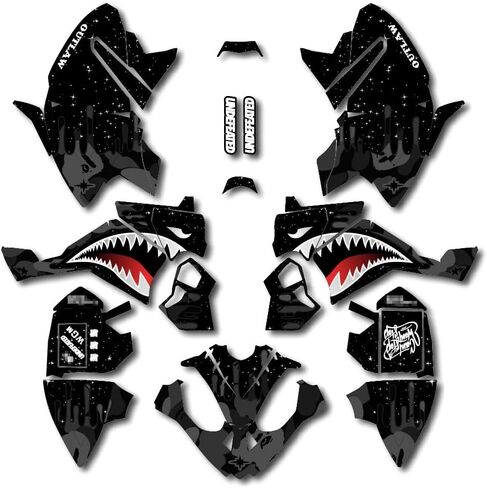 Black Savage Graphics Kit Fits Polaris Outlaw 90 110 ATV Decal Kit in Saudi Arabia