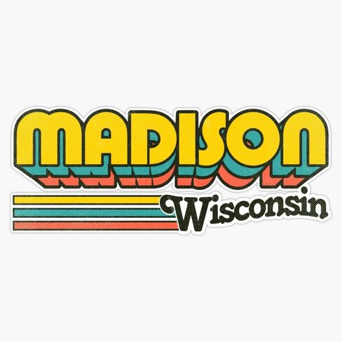 Magnet Madison Wi City Stripes Magnet Vinyl Decal Sticker 5" in Saudi Arabia
