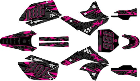 مجموعة رسومات لـ Kawasaki KX 250F (2006-2008) Twitch Series Magenta 09 Mil - مجموعة ملصقات رسومات السباق المخصصة للدراجة الترابية، بدون بلاستيك in Kuwait
