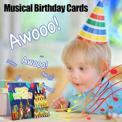 Dog Birthday Card, Pop Up Happy Birthday Cards with Lights and Musical, 3D Music Gifts Card for Men, Dad, Kids, Women in Saudi Arabia