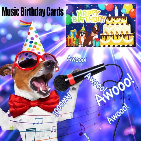 Dog Birthday Card, Pop Up Happy Birthday Cards with Lights and Musical, 3D Music Gifts Card for Men, Dad, Kids, Women in Saudi Arabia