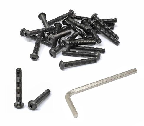 Iexcell 50 قطعة M6 × 40 مم درجة الخيط 1 مم سبيكة فولاذية 10.9 درجة مقبس سداسي الشكل زر رأس غطاء براغي مجموعة مسامير، لمسة نهائية من أكسيد الأسود in Saudi Arabia