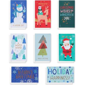بطاقات عيد الميلاد من American Greetings مع مغلفات، حامل بطاقة هدايا مالية، تصميمات قوس قزح لعيد الميلاد (عدد 16) in Saudi Arabia
