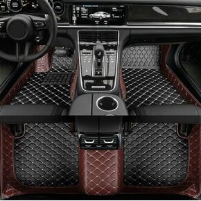 Premium Car Floor Mats, All-Weather Protection, Custom Fit Design Pattern, Full Set Accessories for 1st, 2nd, 3rd Row SUV Truck Van Matts (Wine Red) in Kuwait