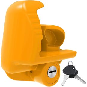 أقفال وصلة مقطورة رومون صفراء مع مفاتيح، مقاس عالمي يناسب 1-7/8 بوصة، 2 بوصة، و2-5/16 بوصة، قفل لسان مقطورة فولاذي شديد التحمل قابل للتعديل للقوارب والمقطورات والمركبات الترفيهية، وصلات مضادة للسرقة، عبوة واحدة in Kuwait