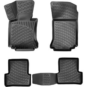 سجادات أرضية مرسيدس C Class 2008-2014 مخصصة من المطاط 3D بطانات أرضية قياس بالليزر لجميع الأحوال الجوية شديدة التحمل مقاومة للماء وعديمة الرائحة وغير قابلة للانزلاق TPE (أمامي وخلفي، أسود) in Kuwait