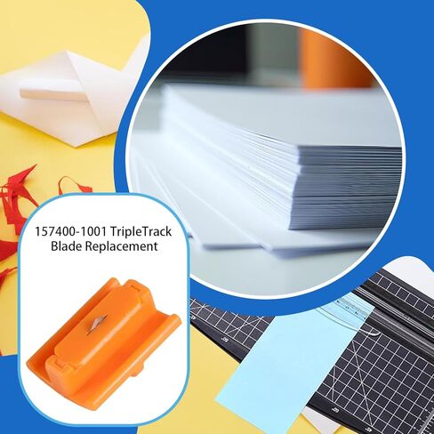 157400-1001 شفرات تشذيب الورق البديلة لشفرات تشذيب الورق Fiskars TripleTrack شفرات رفيعة المستوى، 12 بوصة نمط قطع الورق المحمول I Blade 1968701005 4Pack in Kuwait
